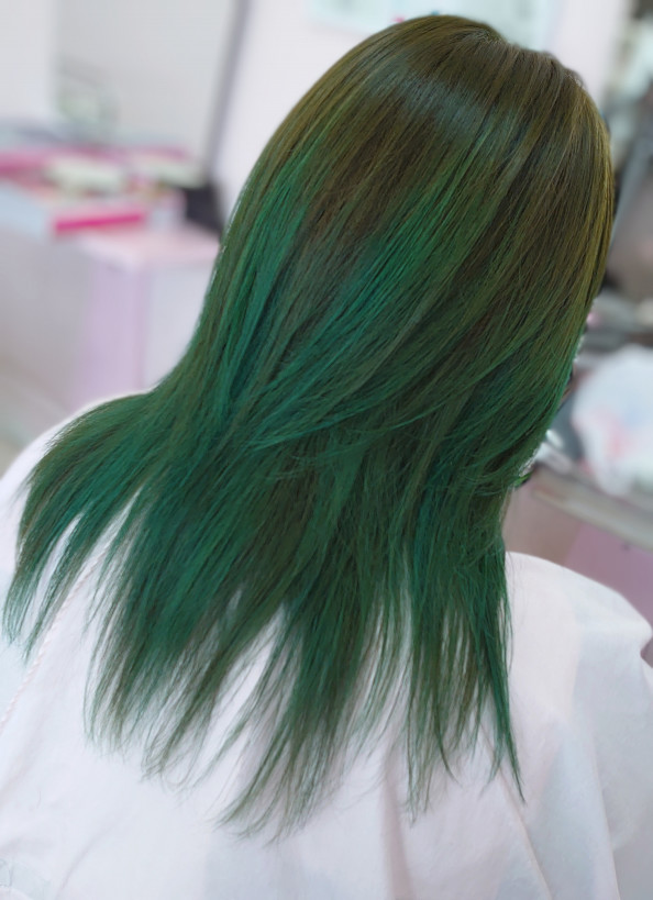 グリーングラデーション Hair Make Pinks グリーングラデーション Hair Make Pinks