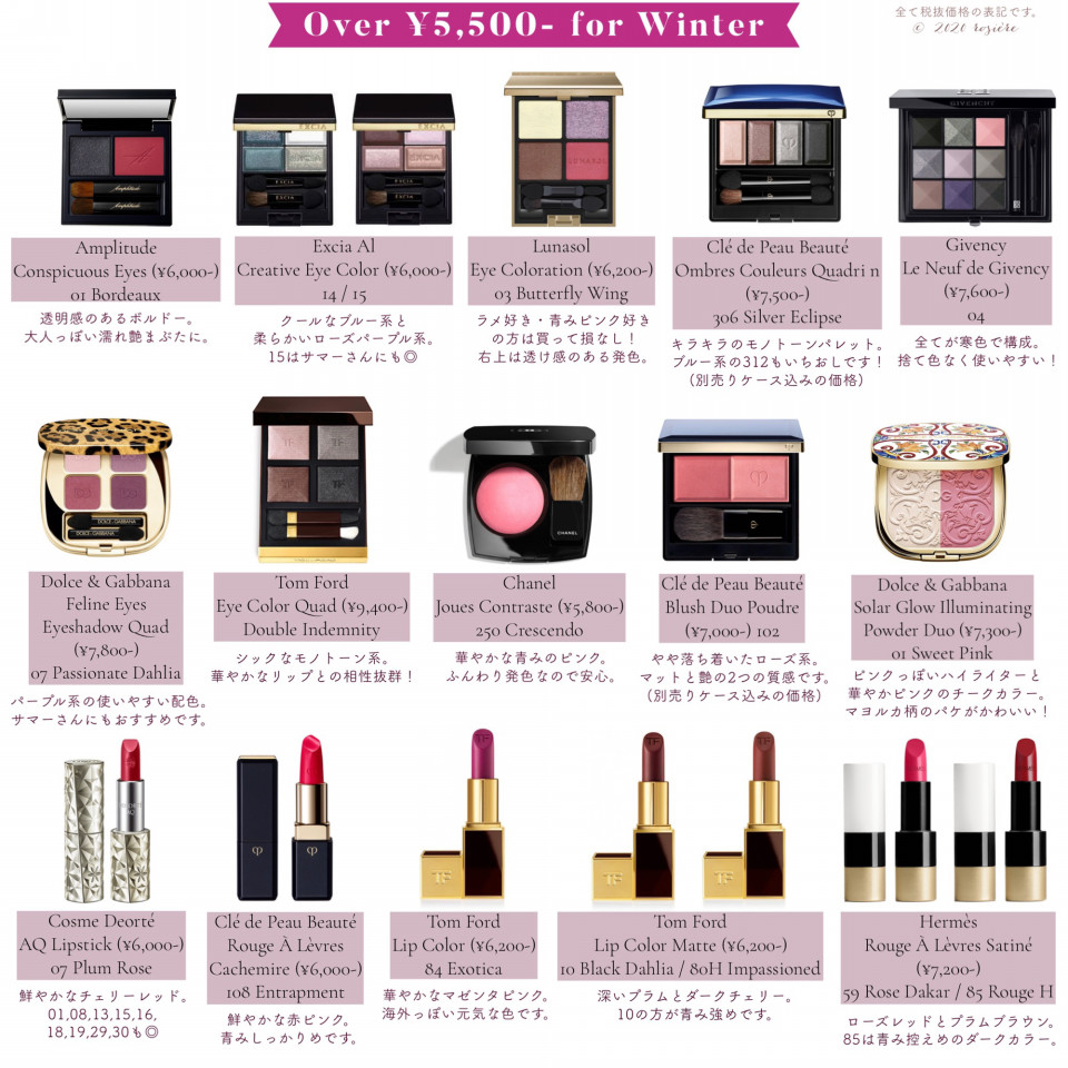 プレゼントにおすすめのデパコス ウィンター ブルベ冬 Rosiere