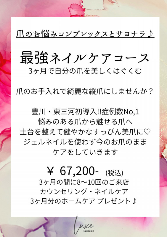 Menu 豊川市 ネイルサロン Luxe リュクス Menu 豊川市 ネイルサロン Luxe リュクス