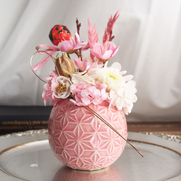 ひな祭りアレンジメントのご紹介 大阪 プリザーブドフラワー教室 Atelier Fleurs Sourire フルール スリール