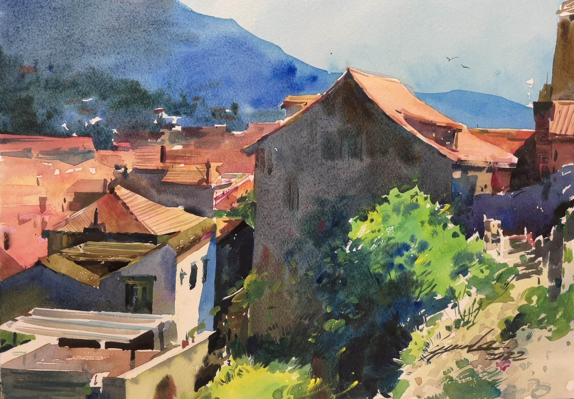 AZUMAs式水彩画で風景画を描く | 大阪 絵画教室 AZUMAs (デッサン教室