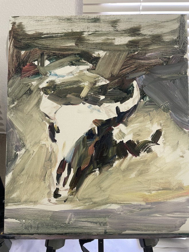 AZUMAs式油絵で牛骨を描く | 大阪 絵画教室 AZUMAs (デッサン教室 