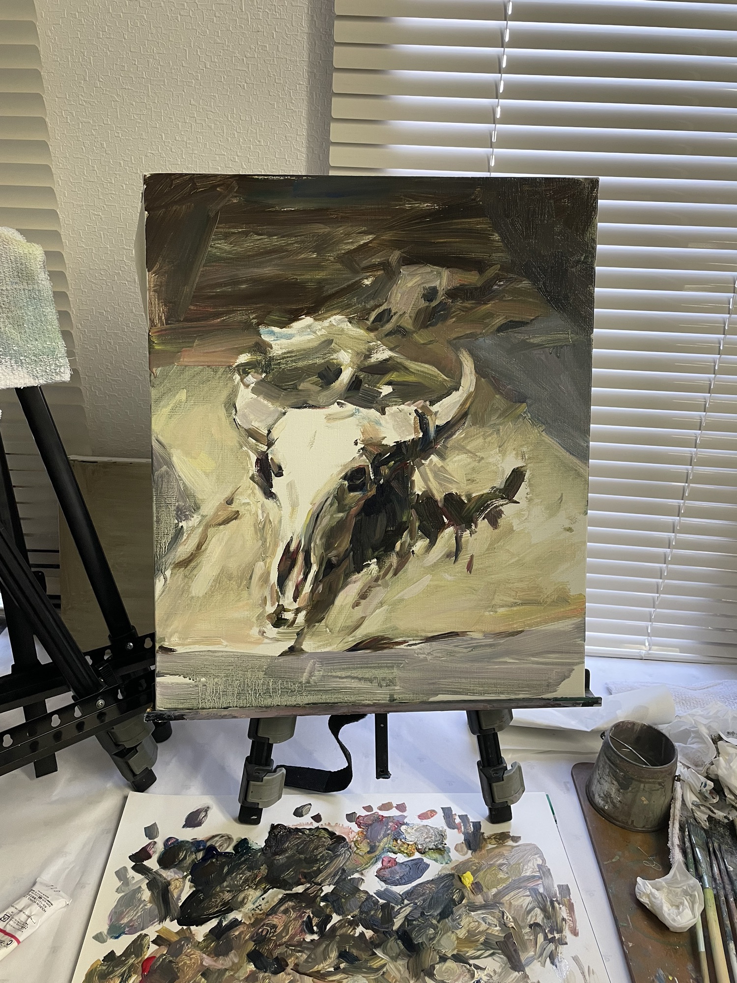 AZUMAs式油絵で牛骨を描く | 大阪 絵画教室 AZUMAs (デッサン教室
