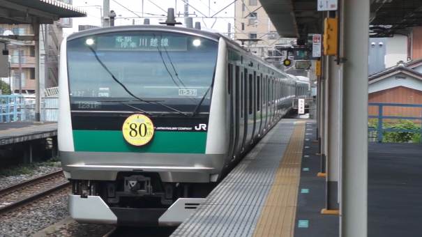 宮ハエ127編成に川越線開通80周年記念ヘッドマークが装着 Reiwa Kawagoe Line