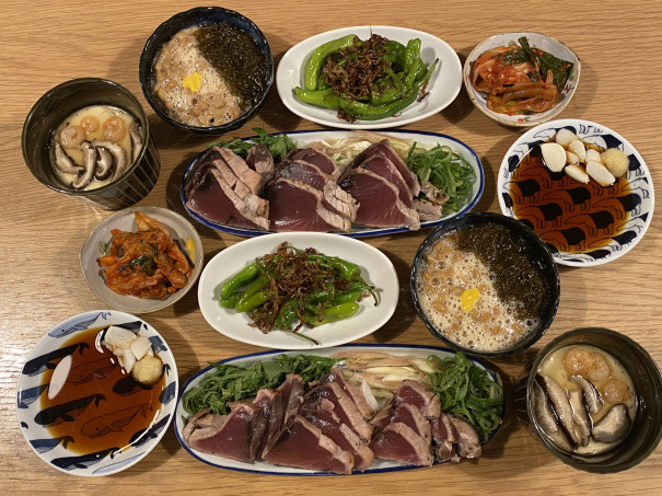 5日分の献立 鰹のたたき いくら大好き