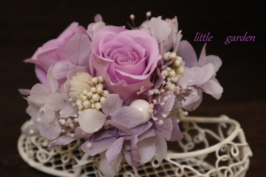 ラベンダーカラー 落ち着いたピンク コサージュ Little Garden A H