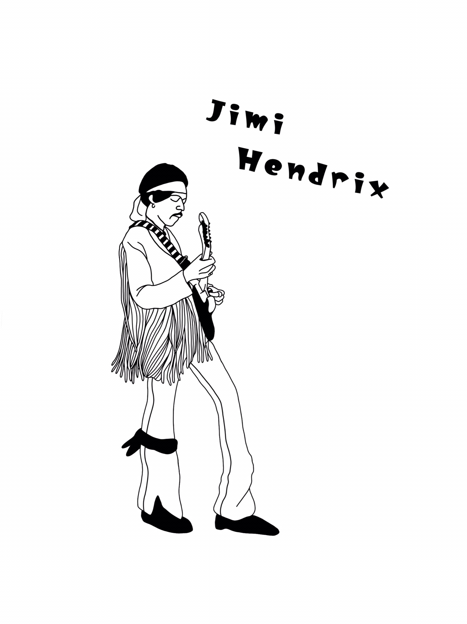 Jimi Hendrix Jun Kikuchi Illustration