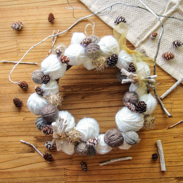 ニットで作るリース | pages*handmade 