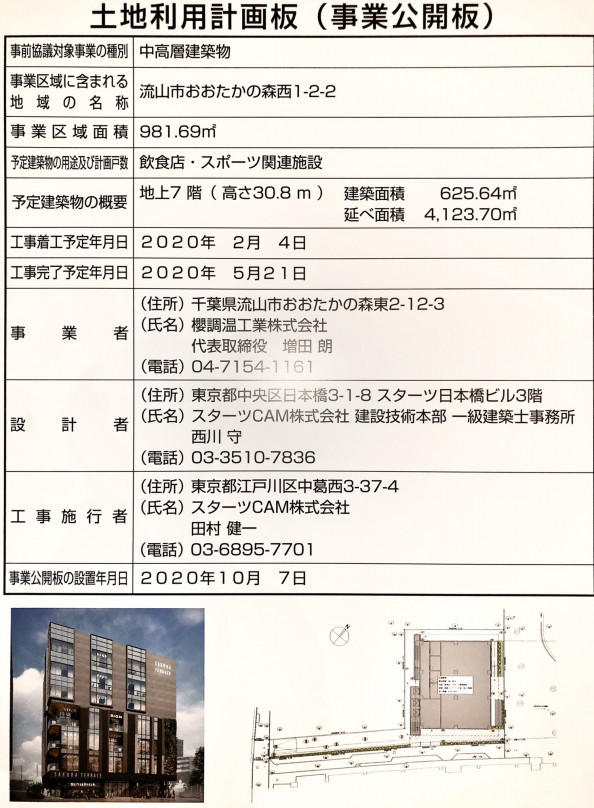 流山おおたかの森駅西口に飲食 スポーツ施設できるゾ 流山おおたかの森lifeブログ Nagareyama Go