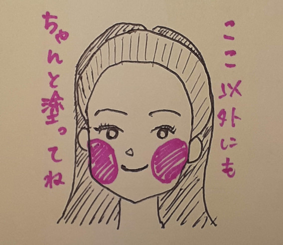 基礎化粧品をきちんとつけたい箇所 フェイシャルエステ ビエル掛川店