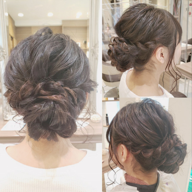 ヘアアレンジ 結婚式お呼ばれヘア ゆるふわシニヨンアレンジ 美容室 Ash 笹塚店 ブログ