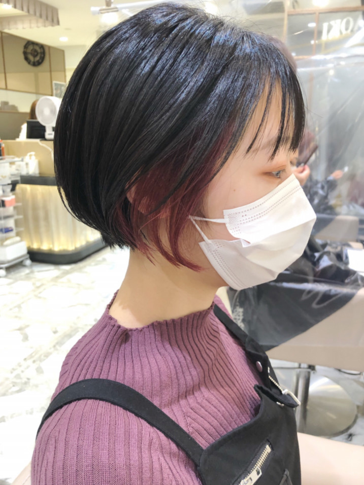 ふんわりショートボブ パープルピンク で横顔美人に Naoki Hair Dressing 銀座店 ブログ