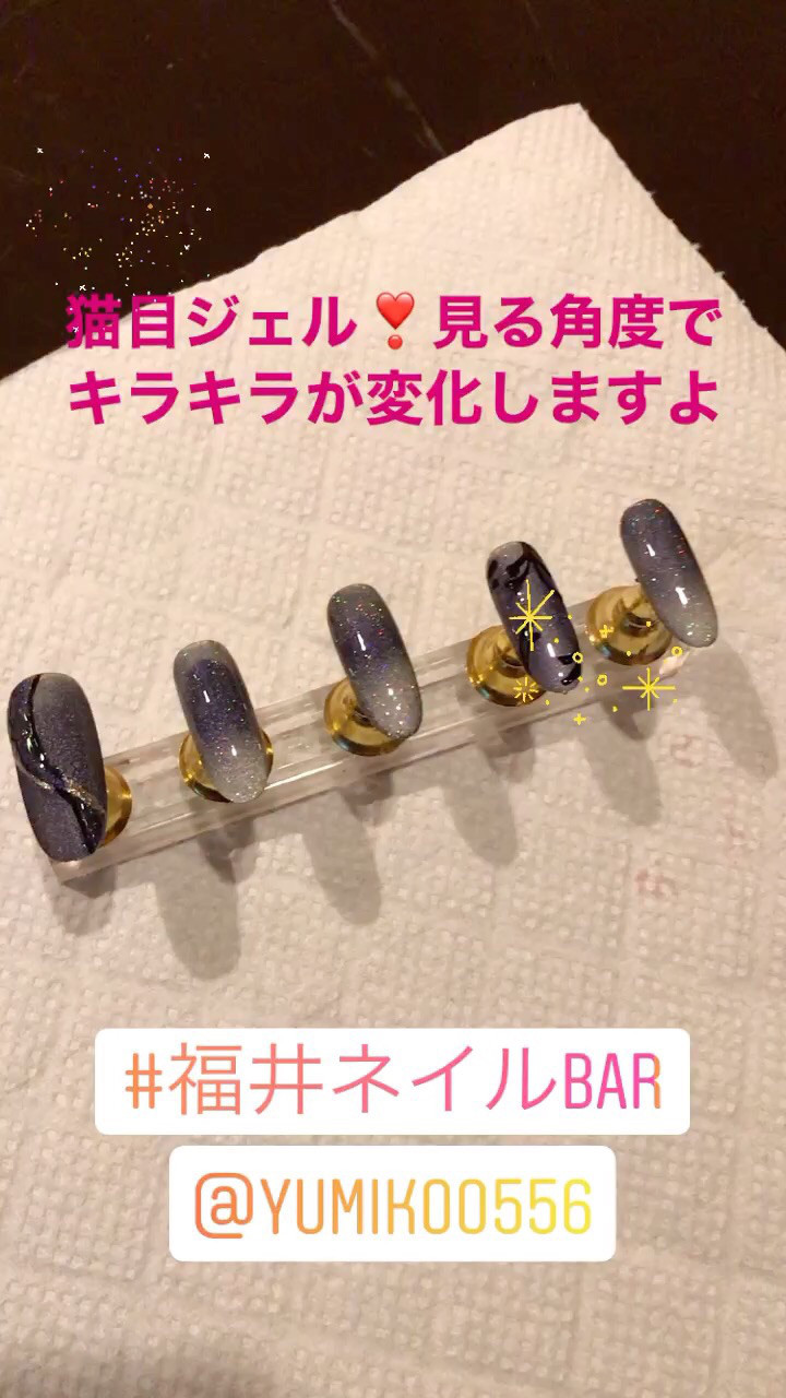 福井ネイルbar556 猫目ジェル 福井ネイルサロン Barこころ 556