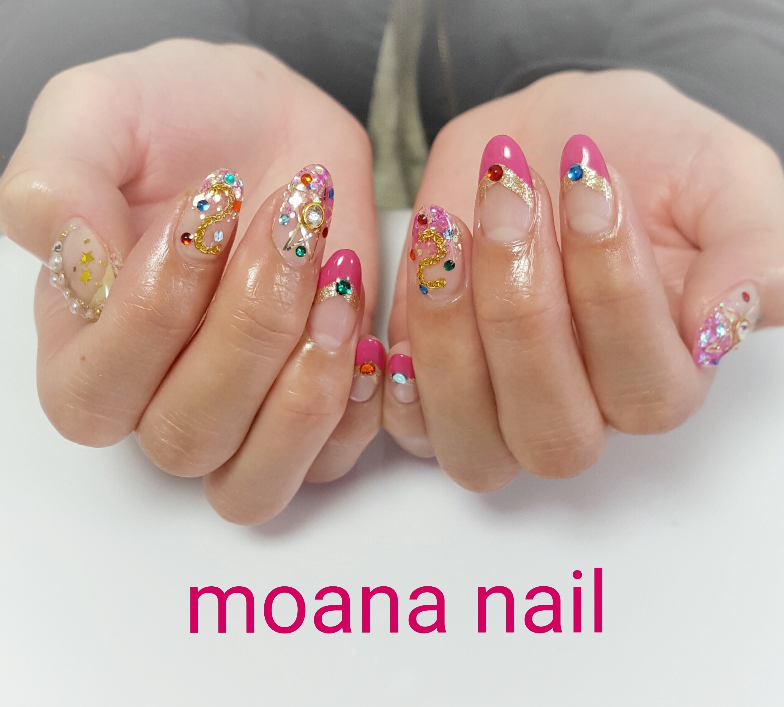 ジェル付け放題 セーラームーン ピンク Moana Nail 名古屋市守山区の自宅ネイルサロン Moananail ﾓｱﾅﾈｲﾙ