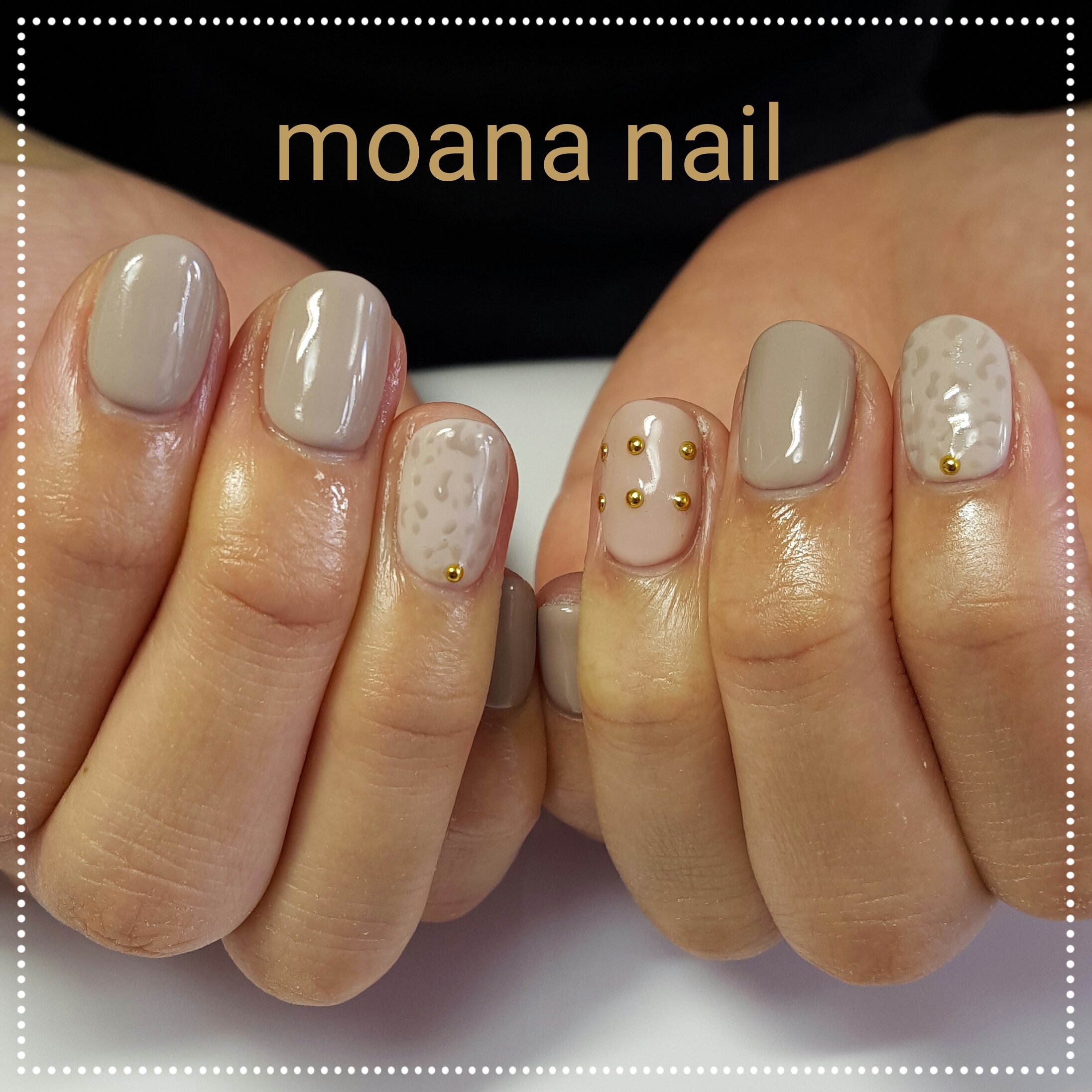 ジェルアート付3500円 スモーキー ヒョウ柄 パラジェル Moana Nail 名古屋市守山区の自宅ネイルサロン Moananail ﾓｱﾅﾈｲﾙ