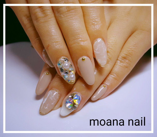 スカルプ付け放題 7000円 マーブル ビジュー Moana Nail 名古屋市守山区の自宅ネイルサロン Moananail ﾓｱﾅﾈｲﾙ