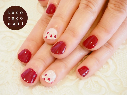 ポイントブロッキング ポリッシュカラーリング Tocotoco Nail