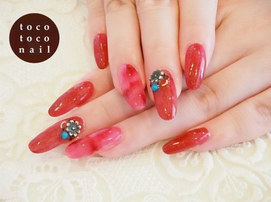 赤べっ甲 ジェルネイル Tocotoco Nail