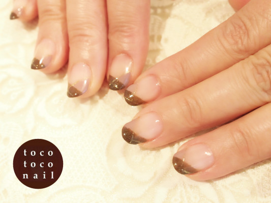 バレンタインフフレンチ ジェルネイル Tocotoco Nail