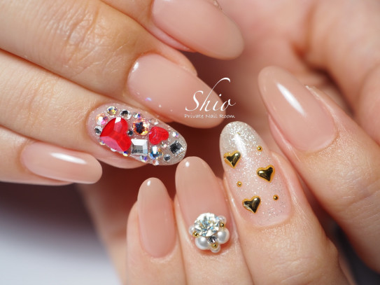 ハートネイルデザイン例 Private Nail Room Shio