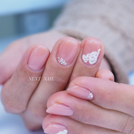 ショート ブライダルネイル Next Nail 大人の女性の為の シンプル専門サロン