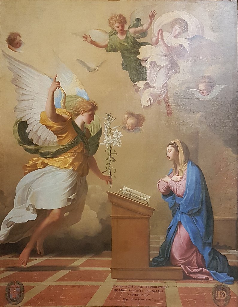 【新品】✞ 聖母マリアと大天使ガブリエル　受胎告知3Dプレート　壁掛け