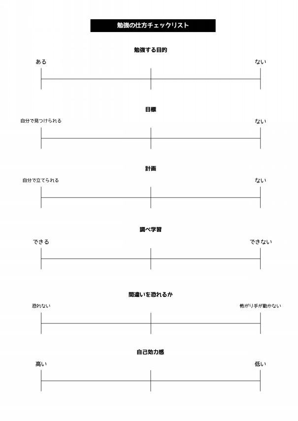 勉強の仕方を確認するために 簡単なチェックリストを作ってみた話 第二の家 ブログ 藤沢市の個別指導塾のお話