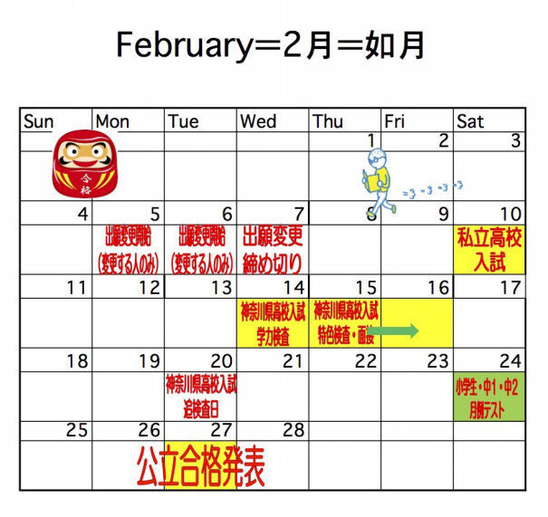 勝負の２月 高校入試スケジュール18を見た生徒たちの一言集 第二の家 ブログ 藤沢市の個別指導塾のお話