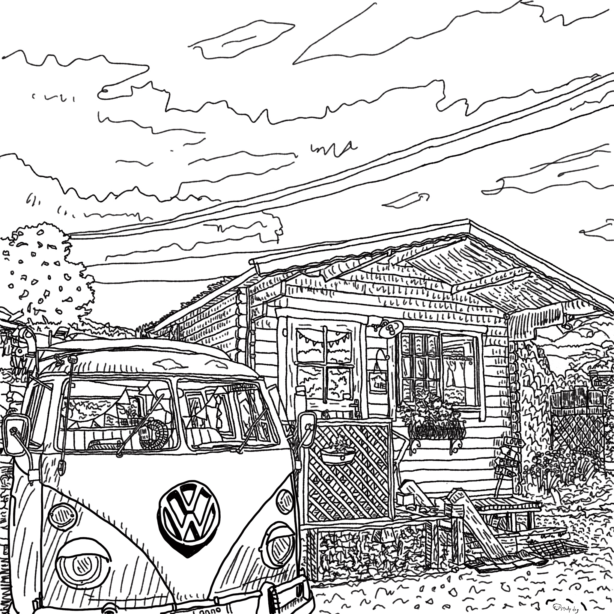 大幅値下げ！！仕事中に描いた絵 Nov. 21, 2025 9 cm x 9 cm (app. 4