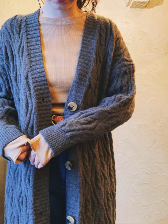 Airy Rib Long T とケーブルロングカーディガン Magic Market