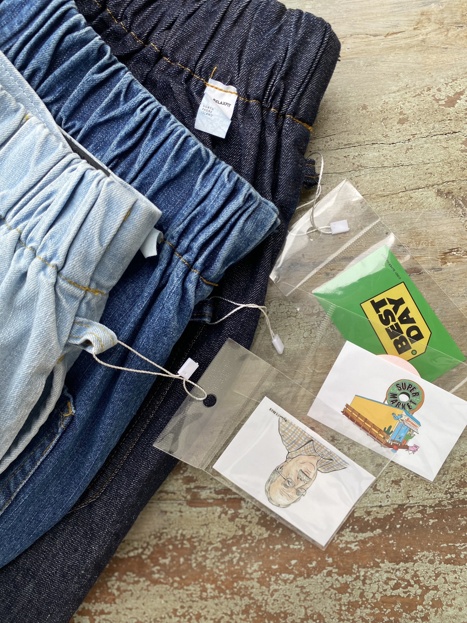 RELAX FIT / Beachslacks blue denim&Resort zip hoodie | magic market