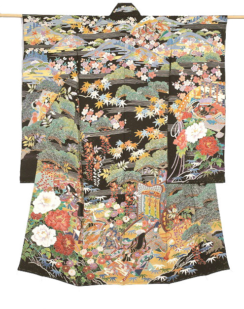 袋帯【寺澤森秋】東京友禅 江戸手描き友禅 女郎花 正絹 引箔 着物帯 - 袋帯 