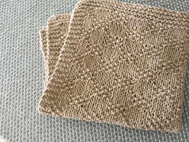 手編み 綿のハンカチ - 小物