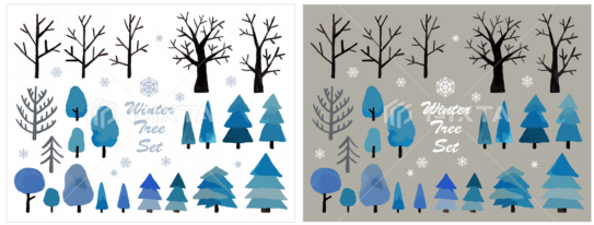 冬の木々 イラストレーターりうんportfolio