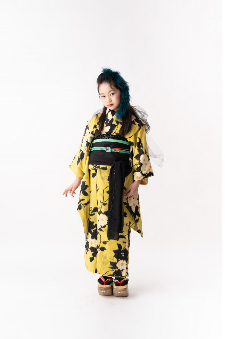 着物スタジオ撮影 白背景コーディネート例②