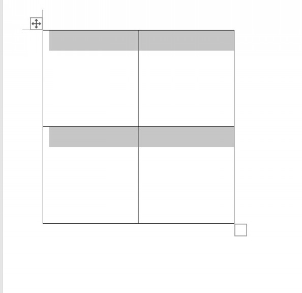 Wordで正方形の4マスを簡単に作ります 和泉市放課後等デイサービス わおん 二丁目わおん