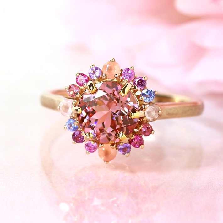 大粒のガーネット。桜色のジュエリーリングが格別。 | Jem & Jewelry