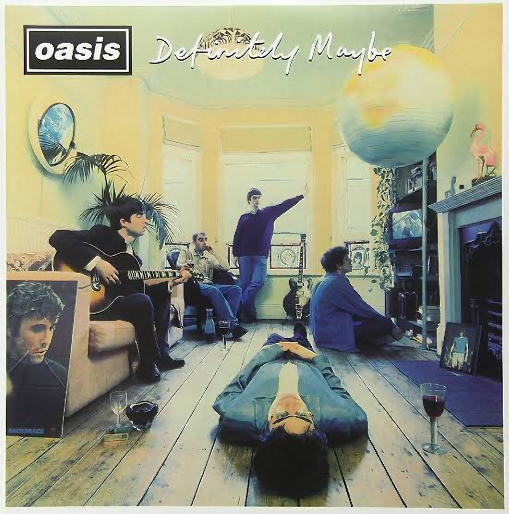 希少 oasis ©1995年 フラッグポスター 初期メンバー