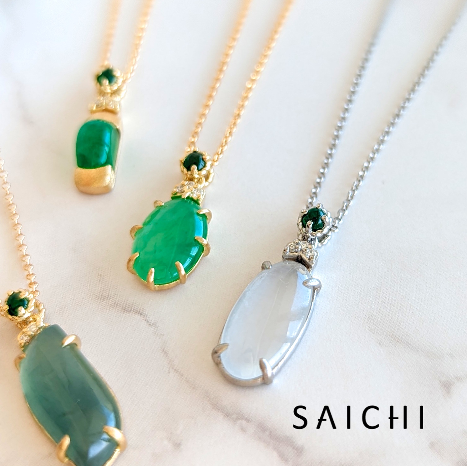 PT 翡翠 ロウカン翡翠 ダイアモンド ネックレス | SAICHI JEWELRY