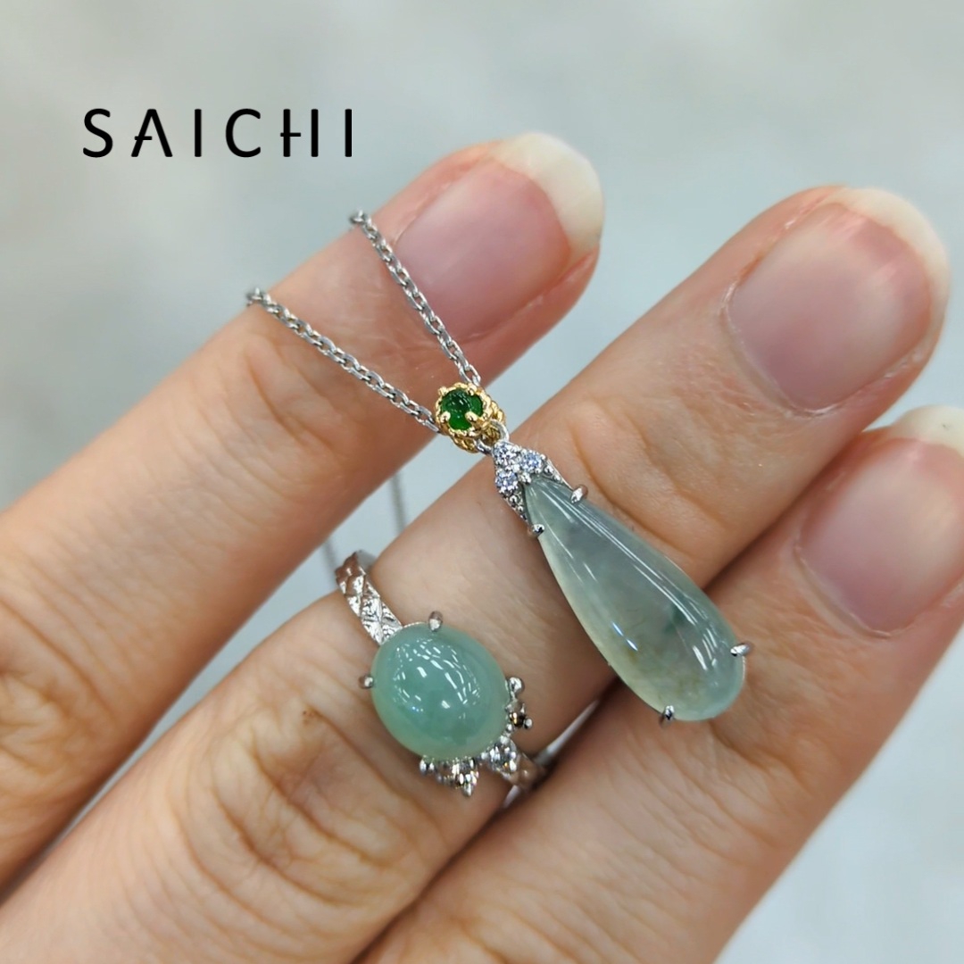 翡翠ネックレス　ダイヤモンド　K18WG 楽天市場】【ｾｰﾙ】翡翠 11.82ct ネックレス K18WG ホワイト