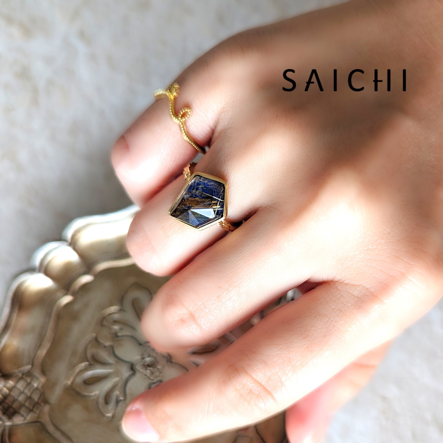 K18 Couch ラピスラズリ✕ルチルクォーツ リング | SAICHI JEWELRY