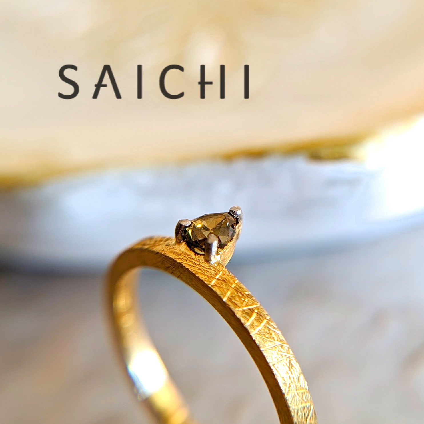 K18/PT Candle ダイアモンド リング | SAICHI JEWELRY