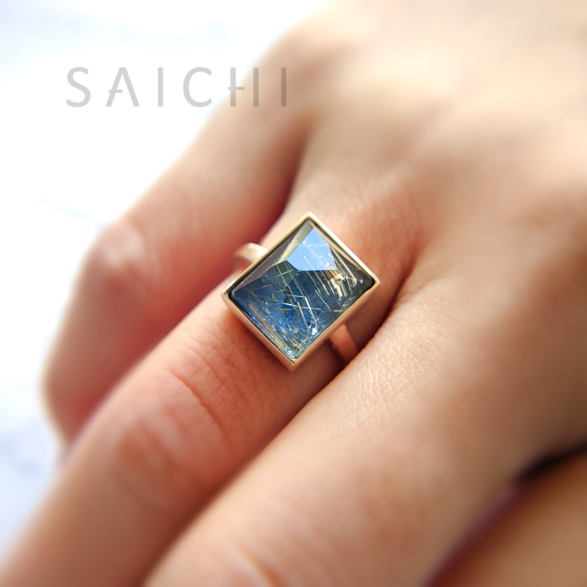 K18PG ルチルクォーツ×ラピスラズリ リング | SAICHI JEWELRY