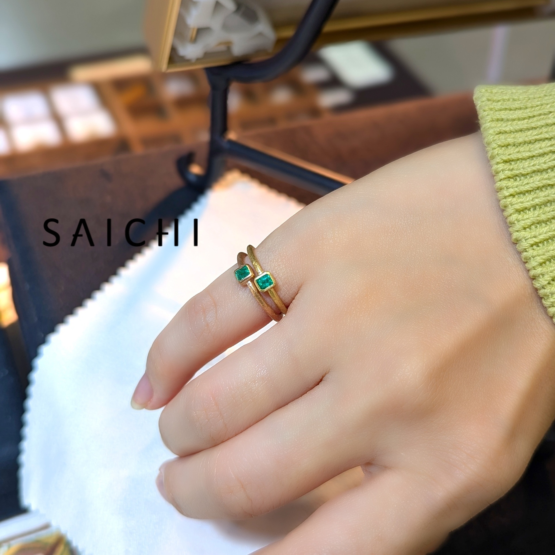 K18 エメラルド リング | SAICHI JEWELRY