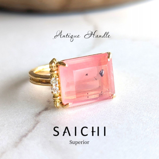 K18 AntiqueHandle ダイオプサイト in ローズクォーツ リング | SAICHI 