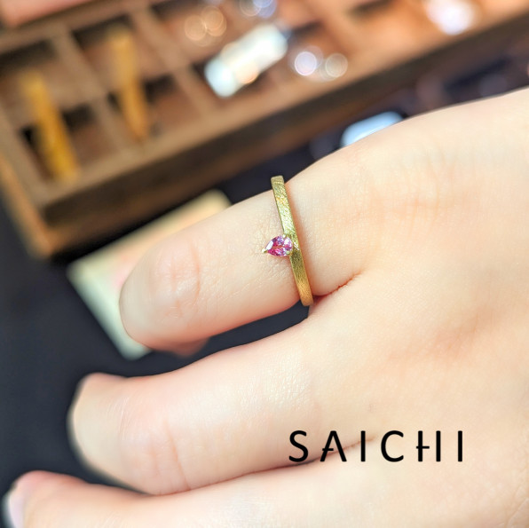 K18 Candle パパラチアサファイア リング | SAICHI JEWELRY