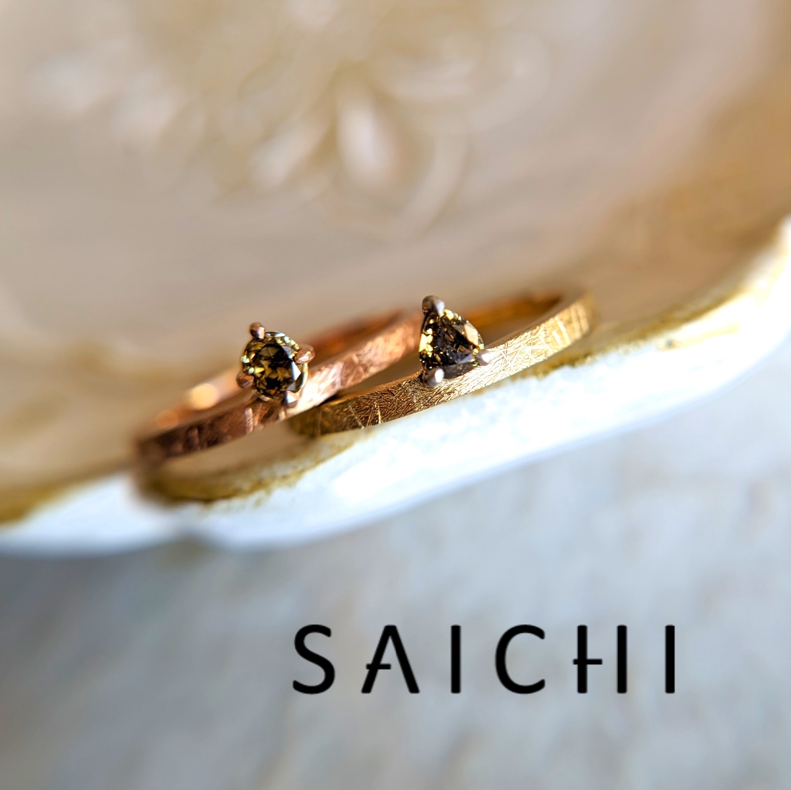 K18/PT Candle ダイアモンド リング | SAICHI JEWELRY