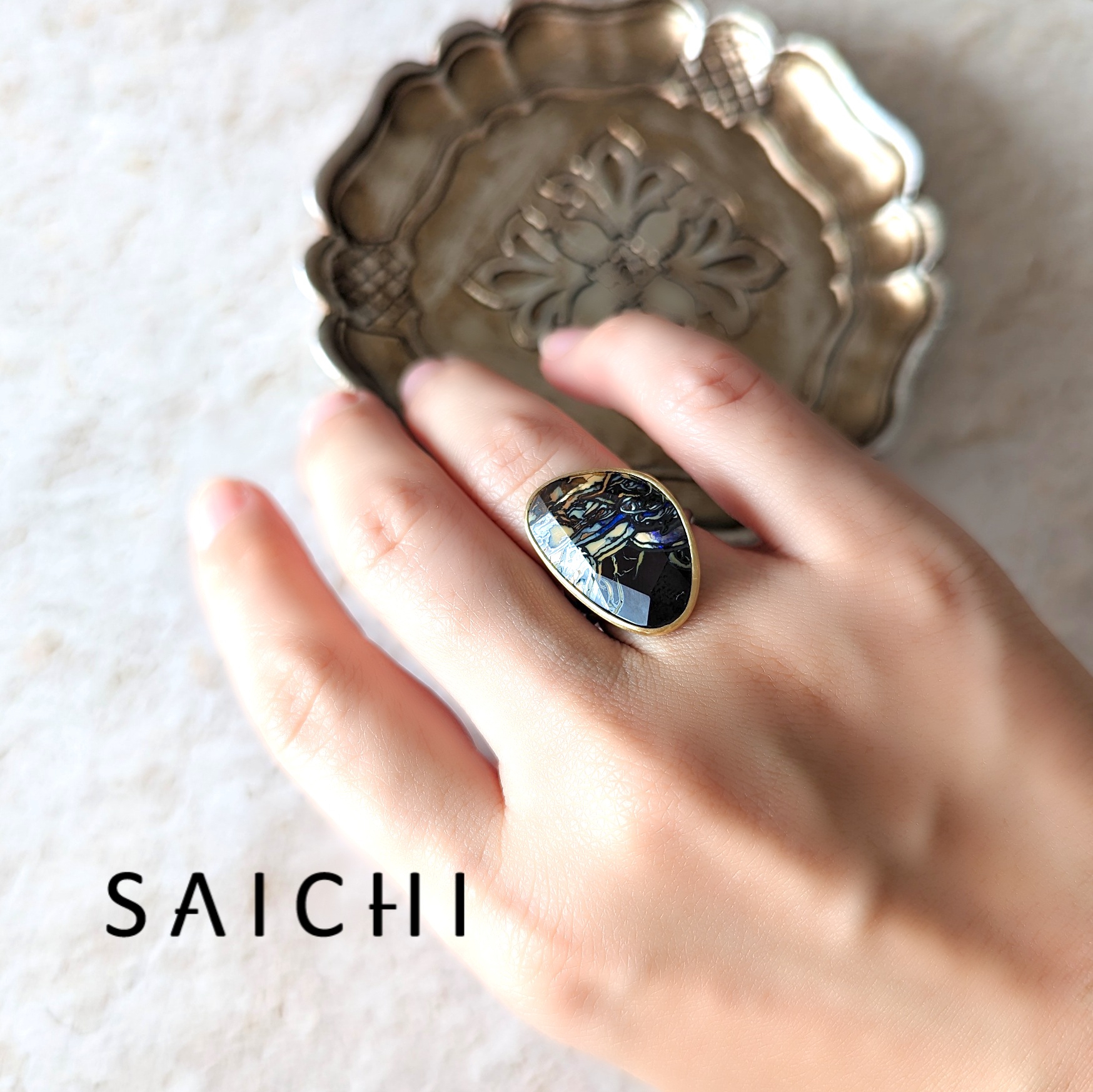 K18 / PT950 View オパールメイトリックス リング | SAICHI JEWELRY