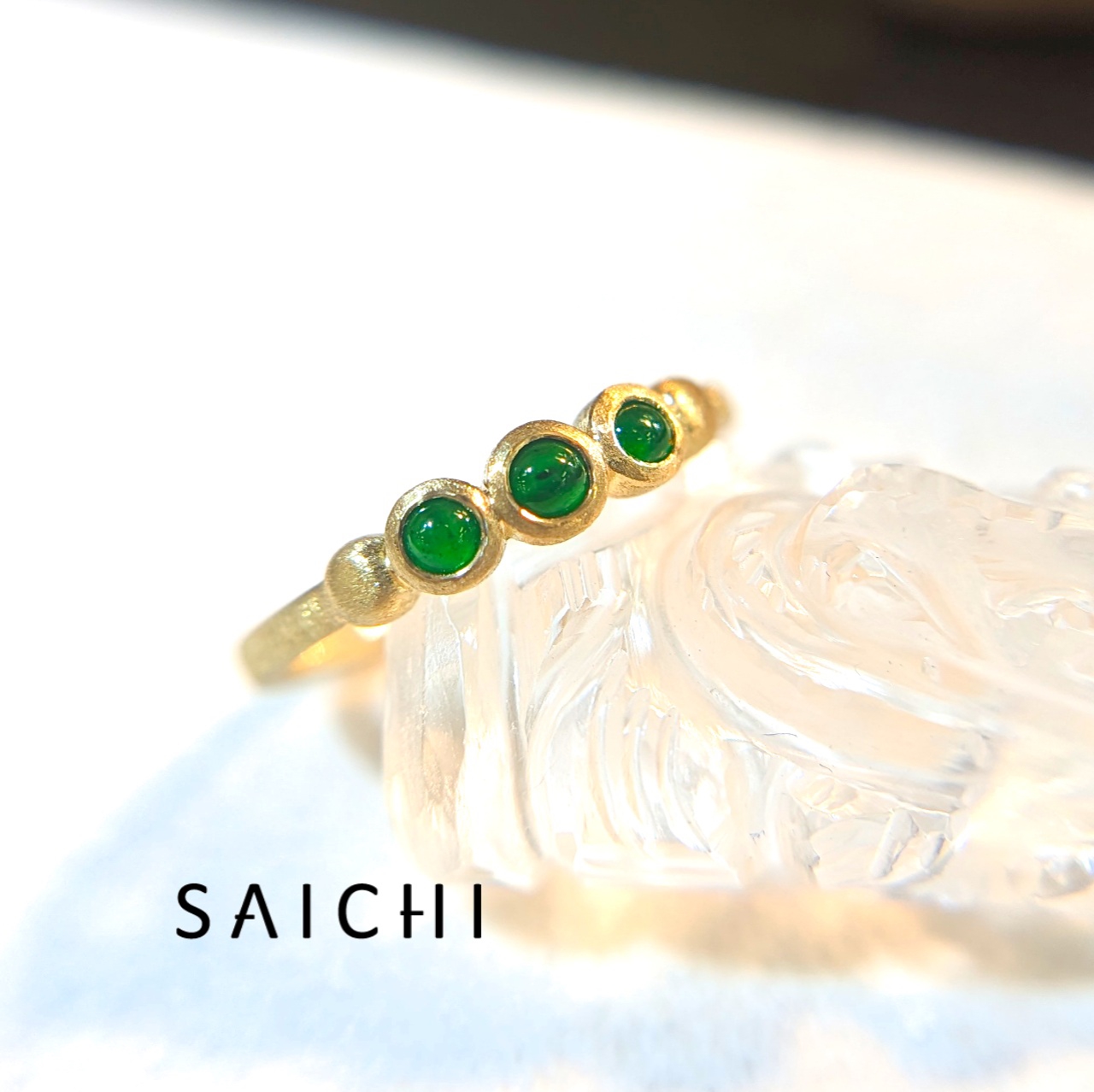 K18 Ornament ロウカン翡翠 リング | SAICHI JEWELRY