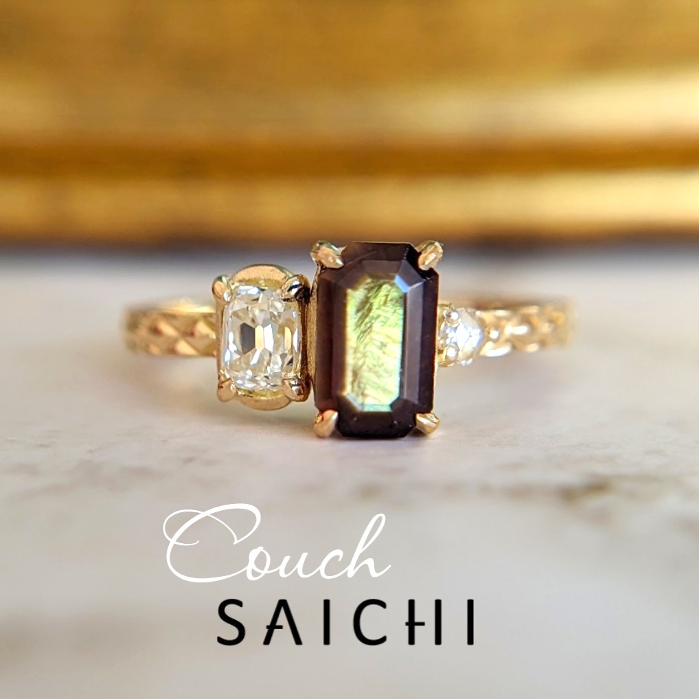 K18 Couch レインボーガーネット ダイアモンド リング | SAICHI JEWELRY